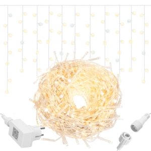 Kurtyna świetlna 500 led biały ciepły, flash biały zimny girlanda, lampki wewnętrzno-zewnętrzne sople