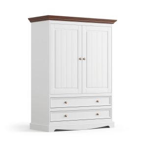 Sosnowa bieliźniarka biały – orzech do salonu Belluno Elegante