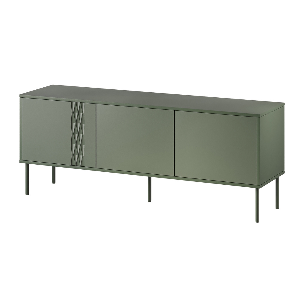 Szafka RTV zielona mat 150 cm Aurelia – elegancki design, funkcjonalność, wysoka jakość
