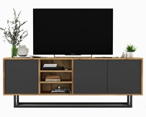 Szafka loftowa rtv dąb wotan + grafit A7-N03