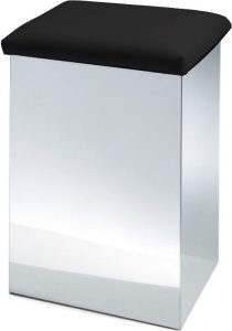 Stołek i pojemnik na pranie Case 66 cm czarny – funkcjonalny design, wygoda użytkowania, nowoczesny styl
