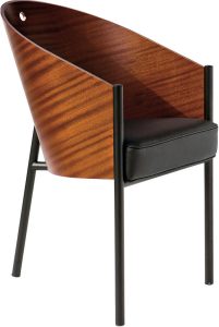 Fotel Costes mahoniowy z czarnym siedziskiem – elegancki design, trwały materiał, idealny do wnętrz