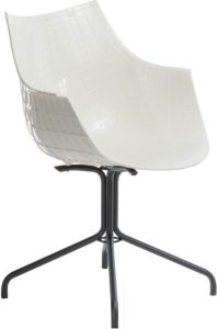 Krzesło Meridiana białe na czarnej stalowej nodze – elegancki design, wygodne siedzisko, nowoczesny styl