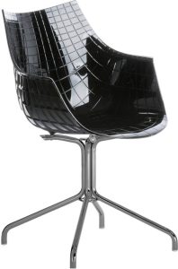 Krzesło Meridiana czarne na stalowej nodze – elegancki design, trwałe materiały, uniwersalne zastosowanie