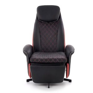 Fotel rozkładany ekoskóra czarny / czerwony Camaro – elegancki design, komfort, funkcjonalność