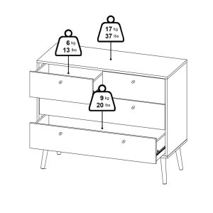 Komoda z szufladami biała mat 99 cm Bodo – nowoczesny design, funkcjonalność, elegancka biel