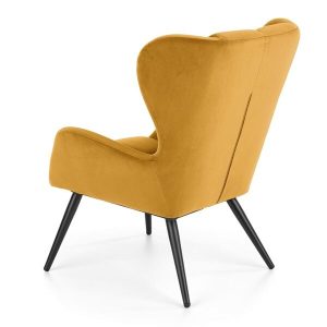 Fotel wypoczynkowy tapicerowany żółty Tyrion – elegancki design, wygodny, idealny do salonu