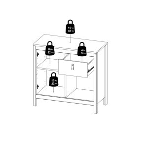 Komoda z drzwiami i szufladami biała mat 82 cm Madrid – nowoczesny design, funkcjonalność, wysoka jakość