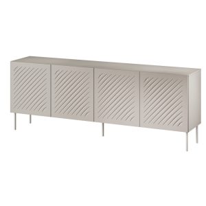 Komoda z drzwiami beżowa mat 200 cm Linea – elegancki styl, pojemność, trwały materiał