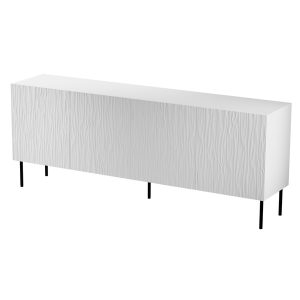 Komoda z drzwiami biała mat 190 cm Fiori – elegancki design, pojemne wnętrze, nowoczesny styl