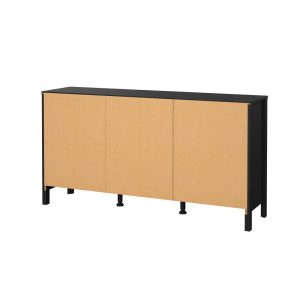 Komoda z szufladami i drzwiami czarna mat 151 cm Madrid – nowoczesny design, funkcjonalność, elegancka matowa powierzchnia