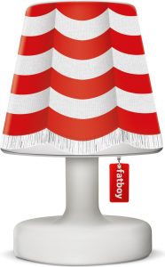 Abażur Cooper Cappie Stripe Curtain Red do lampy Edison The Petit – stylowy abażur, czerwony, materiał tekstylny