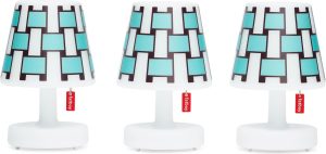 Abażury Cappie Mini Weave Sky do lamp Edison The Mini 3 szt. – elegancki design, jasnoniebieski kolor, materiał tekstylny