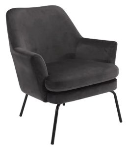 Welwetowy fotel ciemnoszary Z8-D23