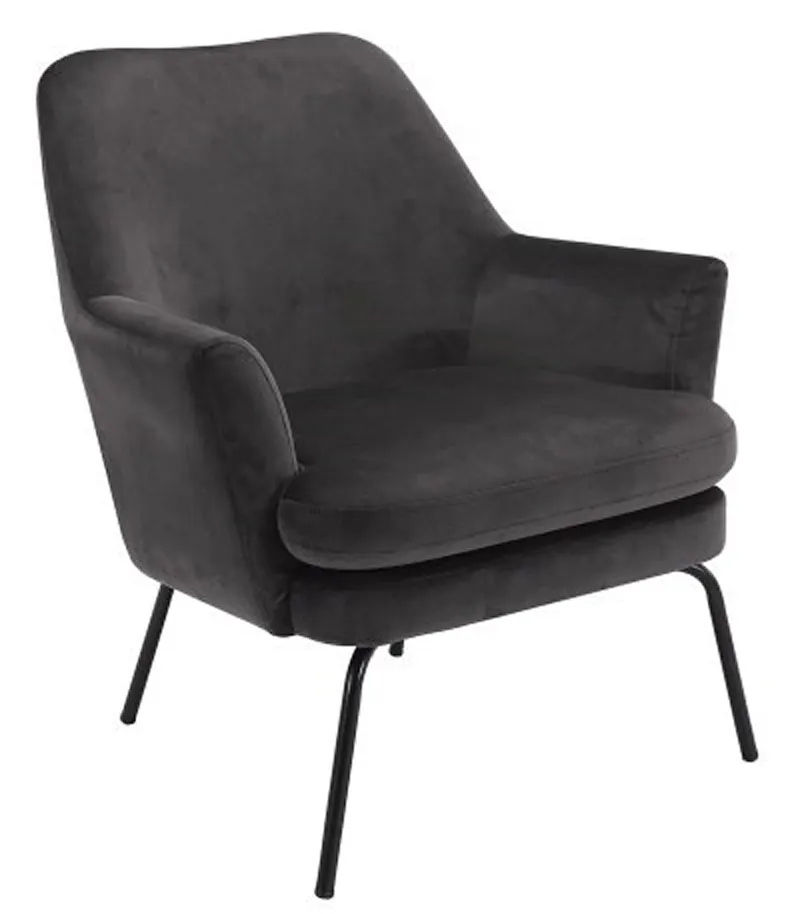 Welwetowy fotel ciemnoszary Z8-D23