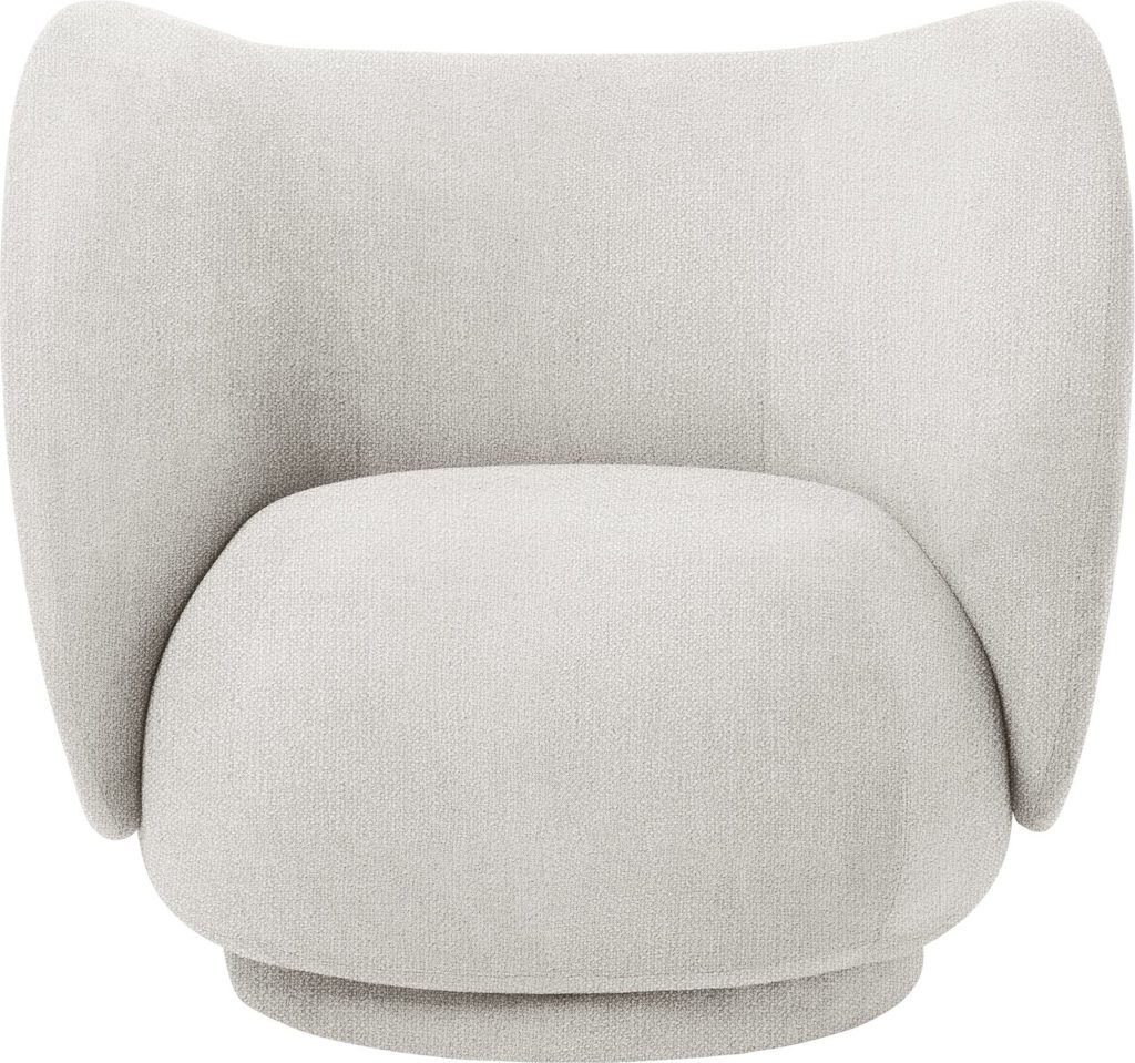 Fotel Rico Bouclé kremowy – elegancki styl, wygoda, materiał bouclé