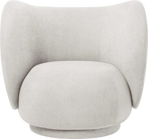 Fotel Rico Bouclé kremowy – elegancki styl, wygoda, materiał bouclé
