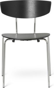 Krzesło Herman czarne na chromowanych nogach – elegancki design, wygoda, trwałe materiały