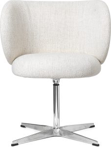 Krzesło obrotowe Rico Bouclé kremowe – komfort, elegancja, materiał bouclé