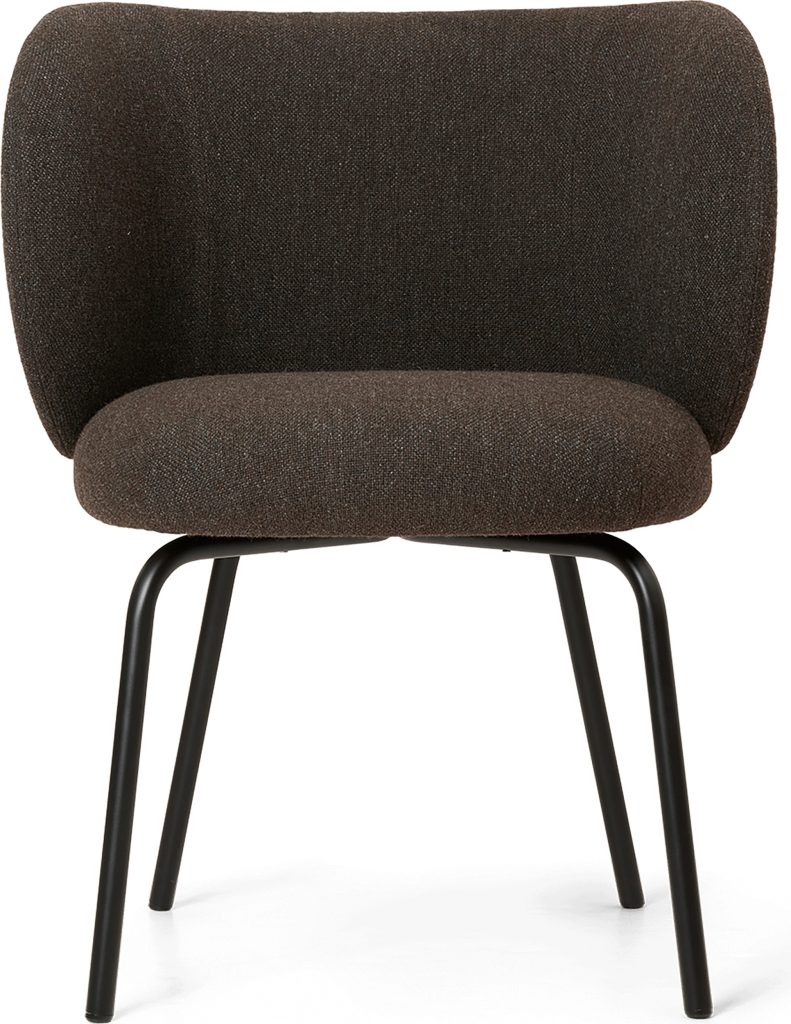 Krzesło Rico Hallingdal brązowe z czarnymi nogami – elegancki design, trwałe materiały, styl skandynawski