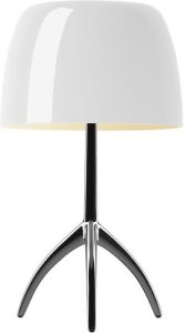 Lampa biała Lumiere 05 mała aluminium polerowane – elegancki design, minimalistyczny styl, idealna do wnętrz
