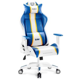 Fotel Gamingowy Dziecięcy Diablo X-One 2.0 Aqua Blue – ergonomiczny, z podparciem dla pleców, kolor niebieski