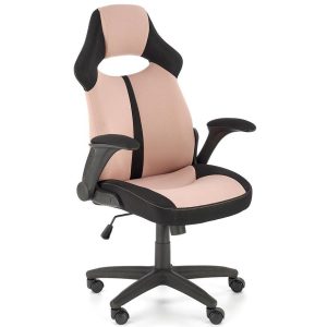 Fotel obrotowy Bloom czarny/różowy – nowoczesny design, regulacja wysokości, komfortowe siedzisko, stylowe połączenie kolorów