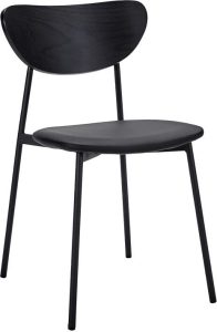 Krzesła Must czarne z tapicerowanym siedziskiem 2 szt. – elegancki design, komfortowe siedzenie, nowoczesny styl