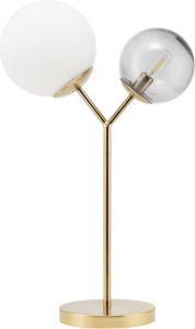 Lampa stołowa Twice złota – elegancki design, klasyczny kolor, metalowa konstrukcja
