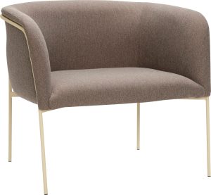 Fotel Eyrie brązowy – elegancki, komfortowy, styl skandynawski, materiał tapicerski