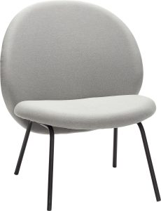 Fotel Hübsch szary – elegancki design, komfortowe siedzisko, styl skandynawski