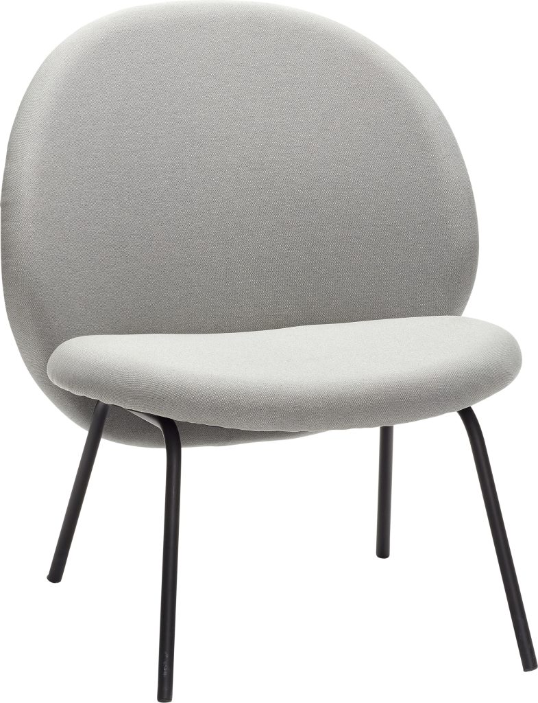 Fotel Hübsch szary – elegancki design, komfortowe siedzisko, styl skandynawski