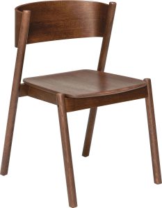 Krzesło Oblique ciemny dąb – nowoczesny design, trwałe materiały, wygodne siedzenie