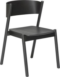 Krzesło Oblique czarny dąb – elegancki design, wygodne siedzisko, nowoczesny styl