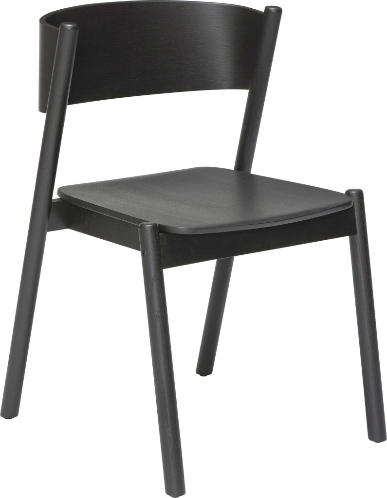 Krzesło Oblique czarny dąb – elegancki design, wygodne siedzisko, nowoczesny styl
