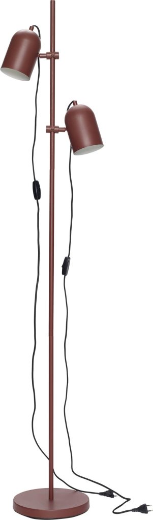 Lampa podłogowa Hübsch czerwona podwójna – nowoczesny design, regulowane ramiona, elegancki kolor
