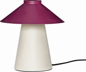 Lampa stołowa Chipper biało-burgundowa – elegancki design, nowoczesny styl, idealna do biura i domu