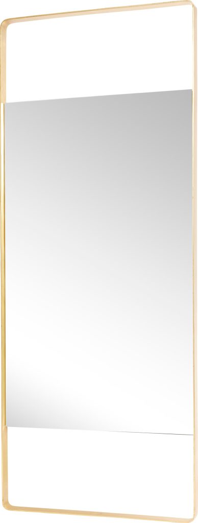 Lustro ścienne Hübsch 340204 – elegancki design, okrągły kształt, łatwy montaż, drewniana ramka