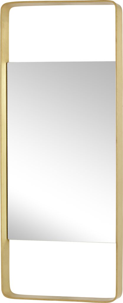 Lustro ścienne Hübsch prostokątne 76 cm złote – eleganckie wykończenie, nowoczesny design, idealne do każdego wnętrza