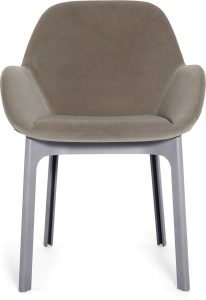 Fotel Clap Aquaclean beżowy z szarą ramą – nowoczesny design, łatwa pielęgnacja, wygodne siedzisko