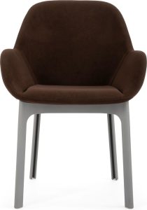 Fotel Clap Aquaclean brązowy z szarą ramą – elegancki design, wygodny, łatwy w utrzymaniu czystości