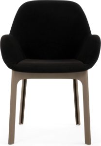 Fotel Clap Aquaclean czarny z beżową ramą – nowoczesny design, łatwe czyszczenie, komfortowe siedzenie