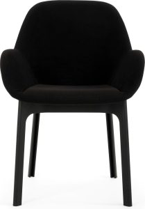 Fotel Clap Aquaclean czarny z czarną ramą – nowoczesny design, łatwe czyszczenie, wygoda