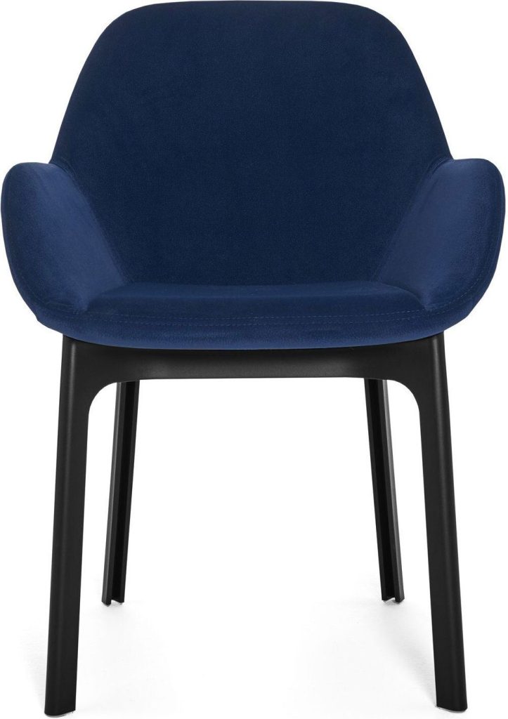 Fotel Clap Aquaclean granatowy z czarną ramą – nowoczesny styl, łatwe czyszczenie, komfortowy