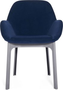 Fotel Clap Aquaclean granatowy z szarą ramą – nowoczesny design, wygoda, łatwość w czyszczeniu
