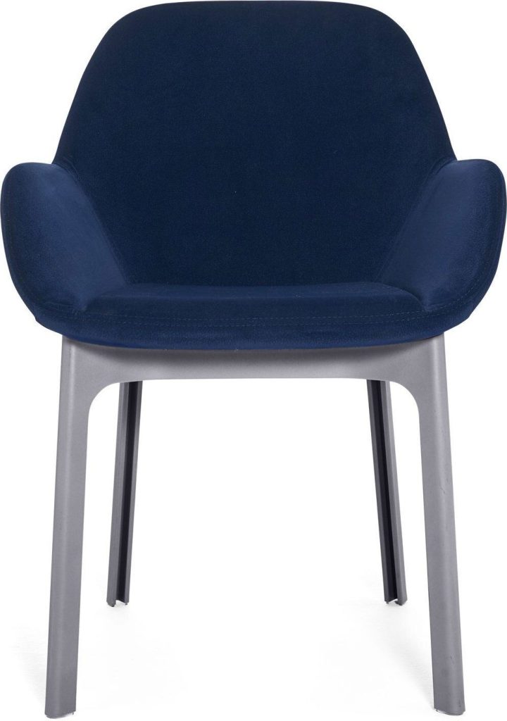 Fotel Clap Aquaclean granatowy z szarą ramą – nowoczesny design, wygoda, łatwość w czyszczeniu