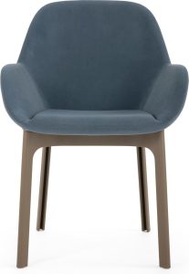 Fotel Clap Aquaclean szaroniebieski z beżową ramą – nowoczesny design, komfort, łatwe czyszczenie