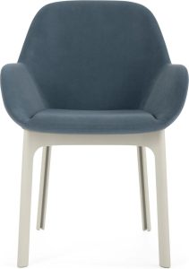 Fotel Clap Aquaclean szaroniebieski z białą ramą – nowoczesny design, wygodny, łatwy w pielęgnacji