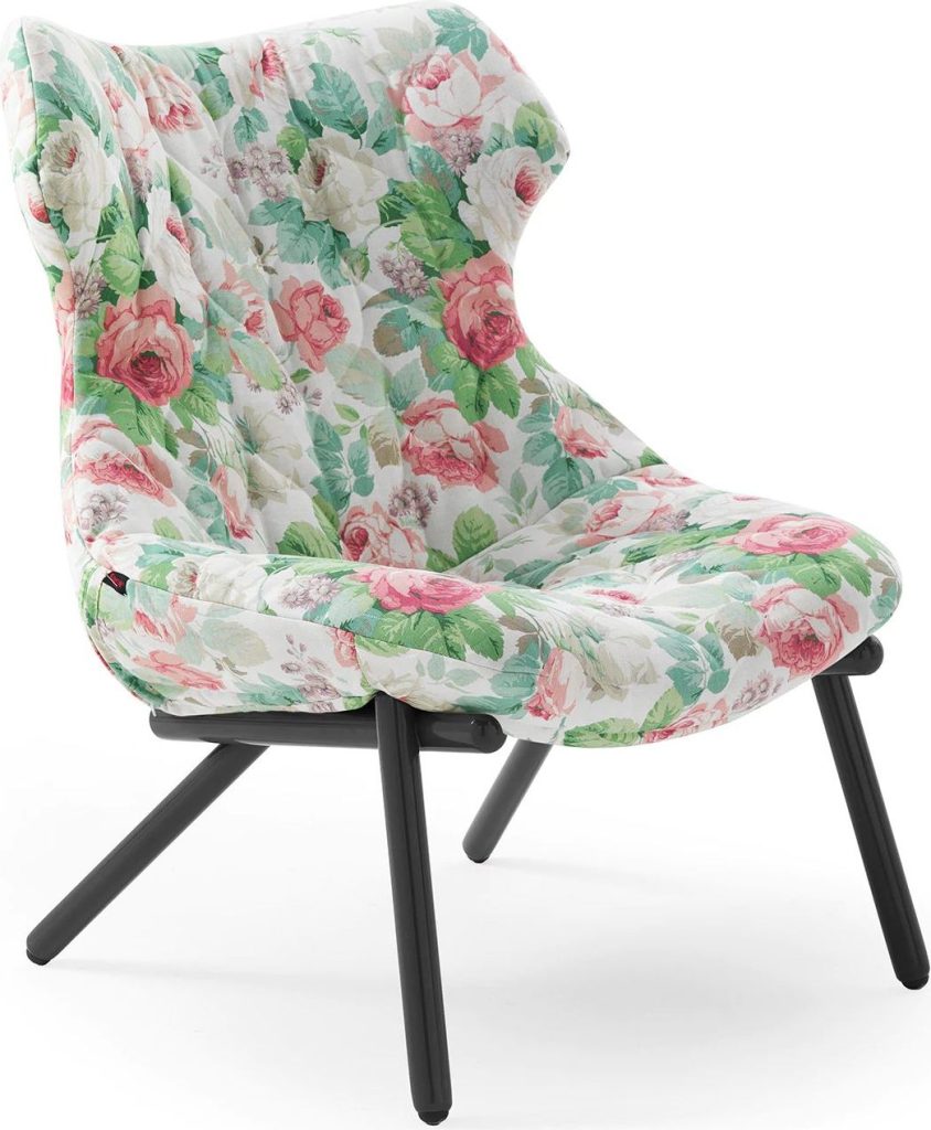 Fotel Foliage Flowers Chelsea czarna rama – elegancki design, wygodny, stylowy, do salonu