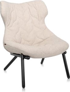 Fotel Foliage Trevira beżowy czarna rama – elegancki design, komfort, trwałość